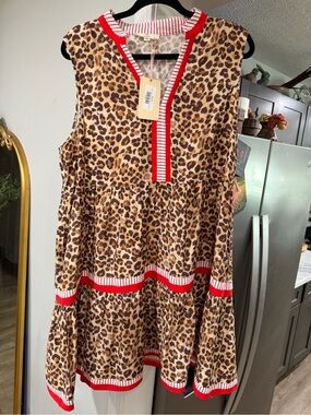 Leopard and red dress
